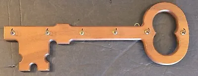 Vintage Key Shaped Key Holder Wall Hanging Wood 13  Solid Wood Hard Wood Decor • $22.95