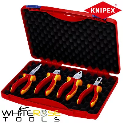 Knipex VDE Pliers Set Tool Box RED Organiser Electricians Insulated 4pc 00 20 15 • £143.65