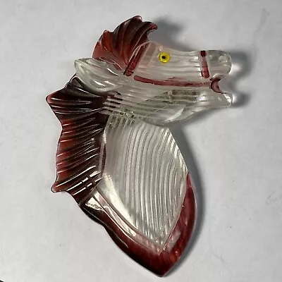 Vintage Lucite Carved Horse Stallion Mustang Pin Brooch • $195