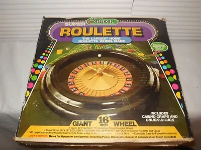 Vintage 1970's Nick The Greek Super 16  Roulette Wheel W/ Felt Dice Chips Marble • $44.99