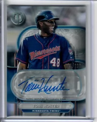 2024 Topps Tribute TORII HUNTER Certified TOPS AUTOGRAPH CARD 85/199 Twins • $1