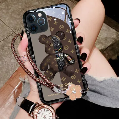 $10.59 • Buy For IPhone 14 13 Pro Max 12 11 X XR Luxury Cool Bear Shockproof Glass Case Cover