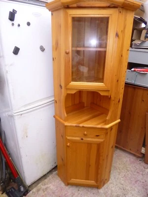 £45.55 • Buy Beautiful Pine Corner Shelving Unit With Glass Door