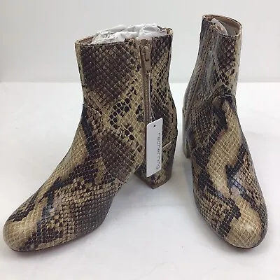 £13.95 • Buy Red Herring Size 4 37 Faux Snakeskin Boots Womens Shoes Ankle Beige Brown Ladies