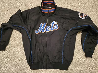 Majestic Authentic Collection New York Mets Jacket Xl Black Polyester Nylon • $59.99