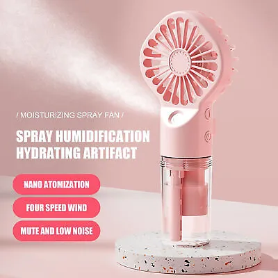 Water Spray Mist Fan Usb Mini Fan Cooler Rechargeable Handheld Portable • $11.63
