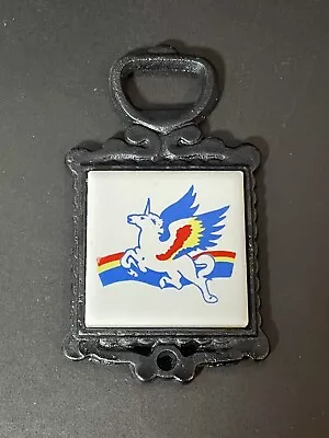 Vintage Retro ACME Cast Iron Ceramic Tile Mini Trivet Rainbow Unicron Coaster • £9.64