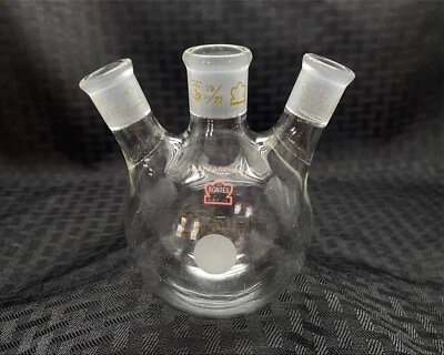 $26.99 • Buy Kontes Bantam-Ware Glass 250mL 3-Neck Angled Round Bottom Flask 19/20 C, 14/20S