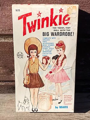 Vtg Twinkie 5  Vinyl Doll #1670 + Accessories Box Louis Marx Wardrobe • $49.95