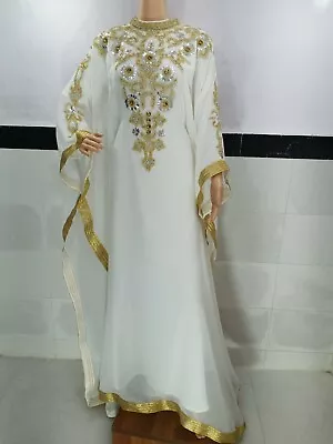 SALE New Moroccan Dubai Kaftans Farasha Abaya Dress Very Fancy Long Gown MS 239 • $57.32