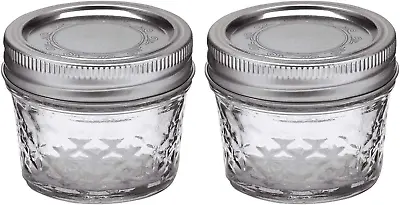 $13.89 • Buy Ball Mason 4Oz Quilted Jelly Jars With Lids And Bands, Set Of 2