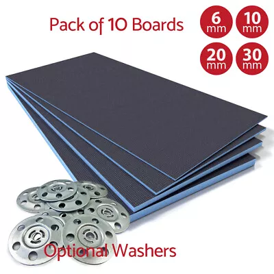 Cement Coated Tile Backer Board 10 Pack 1200x600mm Insulated Boards 6-30mm Thick • £4.99