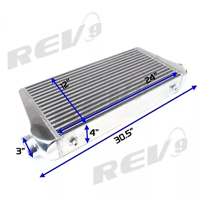 Rev9 Universal Spec R Turbo Intercooler Fmic Aluminum 30.5x12x4 400-800hp+ 3  • $196