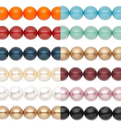 Lot Of 10 Smooth Round Authentic Crystal Loose Pearl Beads Small - Big (5810) • $2.58