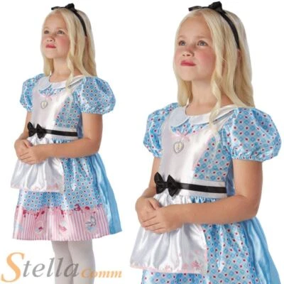 £20.99 • Buy Girls Deluxe Official Alice In Wonderland Costume Disney Fancy Dress Book Day
