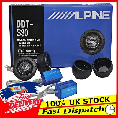 ALPINE DDTS30 25MM 180W Dome Balanced Car Stereo Speaker Audio Tweeter • £16.21