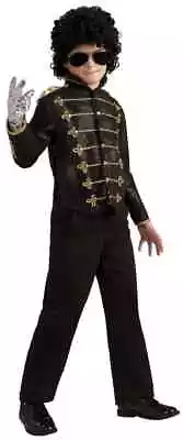 Black Military Jacket Michael Jackson Pop Star Halloween Deluxe Child Costume • $48.57