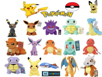 £6.99 • Buy Pokemon Plush Soft Toys  Pikachu New Eevee Gengar Squirtle Charmander Mew2 Gifts