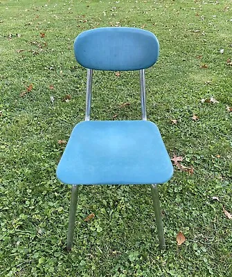 Vintage School Desk Chair Blue Mid Century Modern. • $29.90