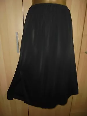 Stunning Vtg  M/S Black Silky Half  Slip  Cd/tv    30.to 46  Waist Size 20 • £4.99