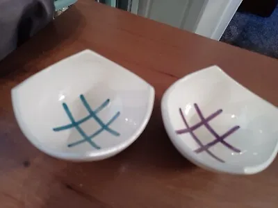 Vintage 2 Serghini Safi Moroccan Redware Pottery Serving Bowl Artist Signed • $21