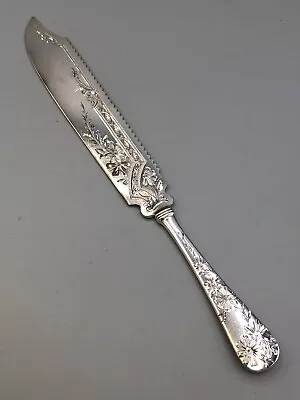 Marigold By Gorham Sterling Silver Solid Serving Knife Bright Cut Circa 1885  • $249