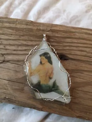 Sea Glass Mermaid Pendant • $20