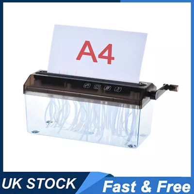 A4 Manual Hand Paper Document File Straight Cutting Shredder Home Office Tool UK • £16.56