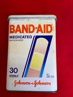 1989 Johnson & Johnson Advertising Metal Medicated Band-Aids 30 Ct Box USA • $9.99