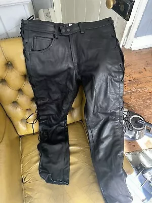 Skintan Leather Biker Trousers 100% Real Leather • £90