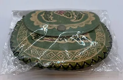 Green Leather Coin Purse Never Used Vintage In Original Package • $5