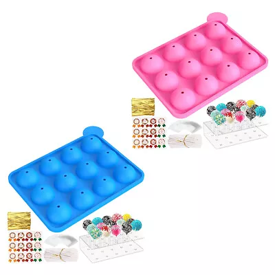 311 Pcs Cake Pop Maker Kit Silicone Cake Pop Moulds 15-Hole Acrylic BitWn • £15.95