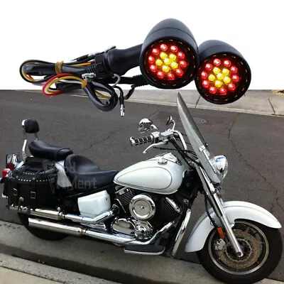 2X Motorcycle LED Turn Signal Tail Light Small For Yamaha V Star 1100 1300 650 • $21.33