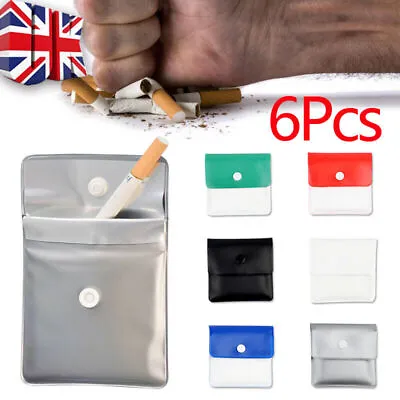 £5.19 • Buy 6Pcs Pocket Ashtray Portable Smoking Cigarette Ash Pouch Fireproof Odorless Bag