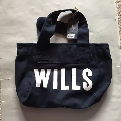 Jack Wills Navy Bag Navy Pink Stripe Lining 100% Cotton Canvas Smaller Tote Bag • £20