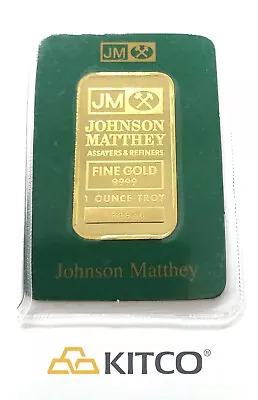 Vintage Johnson Matthey 1 Oz Fine Gold Minted Bar 9999 Green Assay Card #B 82840 • $2600