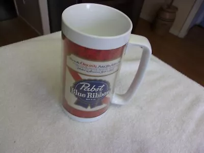 Vintage Thermo-Serv Plastic Beer Mug PBR Pabst Blue Ribbon USA 16OZ. 1970'S • $9.95