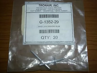 Tronair G-1352-29 Open End 3/16 Aluminum Rivets • $9.99