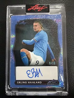 2023 LEAF ART OF SPORT ERLING HAALAND NAVY Autograph AUTO 9/15 Jersey Number 1/1 • $269.99