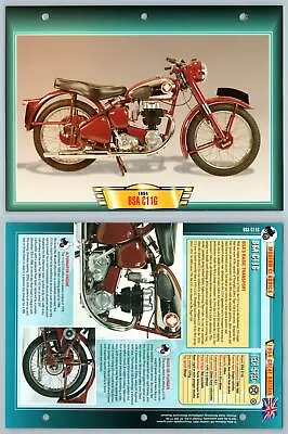 BSA C11G - 1954 - Modern Classics - Atlas Motorbike Fact File Card • $4.23