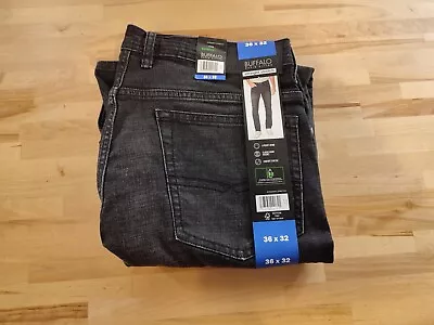 Men's Buffalo David Bitton Jackson Stretch Straight 5 Pocket Jeans Black 36Wx32L • $24.79