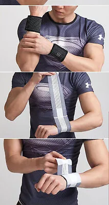 Weight Lifting Gym Muscle Training Wrist Support Straps Wraps Bodybuilding AU • $4.98