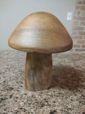 Large 8.5x6 Carved Wood Mushroom 🍄 • $14.99