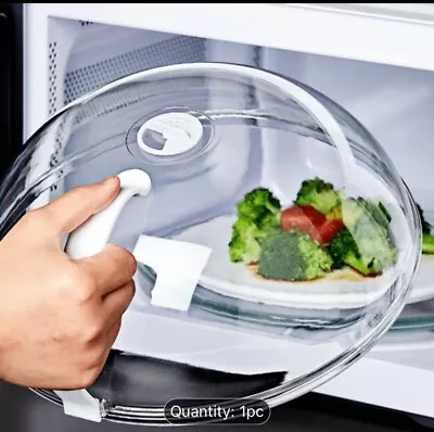 Microwave Food Dish Anti-Splatter Cover Guard Lid With Steam Vents Plate Cover. • £2.99