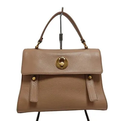 $232 • Buy Auth SAINT LAURENT PARIS Muse Two 368229 Beige Leather Canvas - Handbag