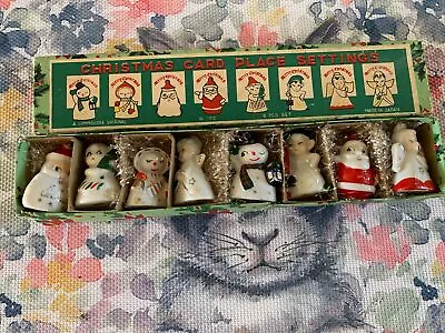 Vintage Commodore Japan Ceramic Christmas Card Place Settings  Box Cards #3010 • $110