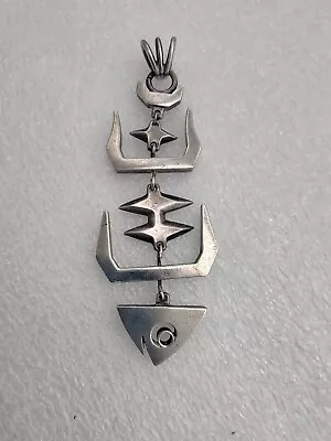 Vintage Taxco Mexico Sterling Silver Articulated Fish Pendant Signed 3M • $95