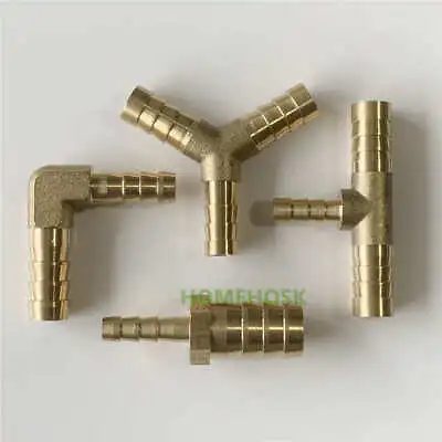 Brass Reducer Hose Joiner Barb Splitter Pipe Connector Air Fuel Water Gas Tubing • £2.75
