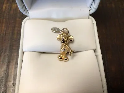 SIGNED DISNEY 14K Yellow Gold Mickey Mouse Charm Pendant • $275