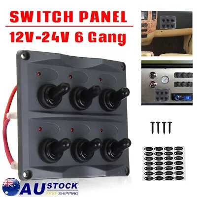 6 Gang Car Boat Truck Marine LED Rocker Switch Panel Toggle Control Waterproof • $50.99